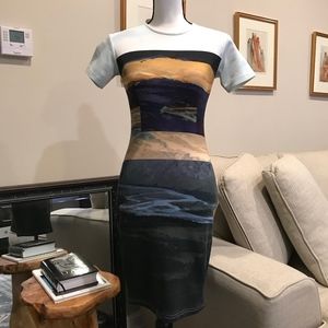 Alexander McQueen Multicolor Cotton Blend Body Con